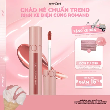 Rom&nd x KOL Son Juicy Lasting Tint - Water Gloss Đa Dạng, Dưỡng ẩm, Bám màu lâu, Giảm còn 209.000₫