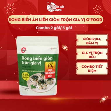 Rong Biển Ăn Liền Giòn Trộn Gia Vị Ofood Combo 2 hoặc 5 Gói Đồ Ăn Vặt Tiện Lợi Giá Ưu Đãi 46.366 VND Rong Biển Ăn Liền Giòn Trộn Gia Vị Ofood Combo 2 hoặc 5 Gói Đồ Ăn Vặt Tiện Lợi Giá Ưu Đãi 46.366 VND