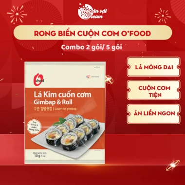 Rong Biển Cuộn Cơm O’Food Combo 2 hoặc 5 gói - Lá rong biển ăn liền chuẩn vị Hàn Quốc, giá ưu đãi Rong Biển Cuộn Cơm O’Food Combo 2 hoặc 5 gói - Lá rong biển ăn liền chuẩn vị Hàn Quốc, giá ưu đãi