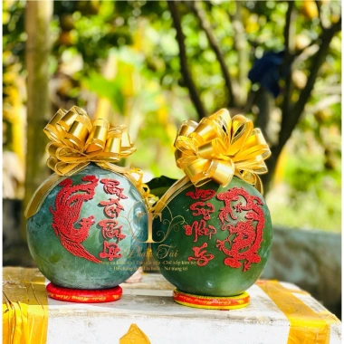 Rồng Phượng dán dưa dừa trưng Tết 1 cặp giá ưu đãi 35.000 ₫ không kèm nơ đế