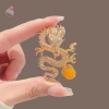Rồng Trung Quốc Thổ Cẩm Pin Nữ Đầm Dự Tiệc, Trang Sức Cung Hoàng Đạo, Bay Rồng 3