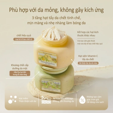 Roopy Tẩy Da Chết AHA 3 trong 1 150ml - Sữa Tắm Dưỡng Thể Tẩy Tế Bào, Quà Tặng