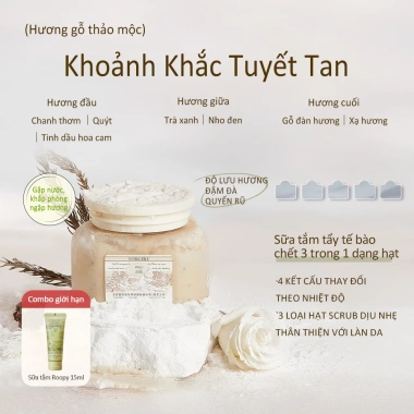 Roopy Tẩy Da Chết AHA 3 trong 1 150ml - Sữa Tắm Dưỡng Thể Tẩy Tế Bào, Quà Tặng
