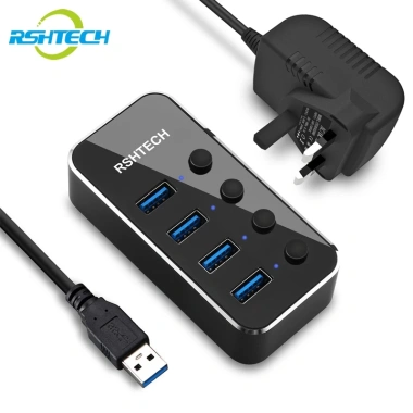 RSHTECH R516 Hub USB-C 4 Cổng sang USB 3.0 Nhôm Nhỏ Gọn kèm Bộ Chuyển Đổi 5V AC Giá ưu đãi 308.000₫