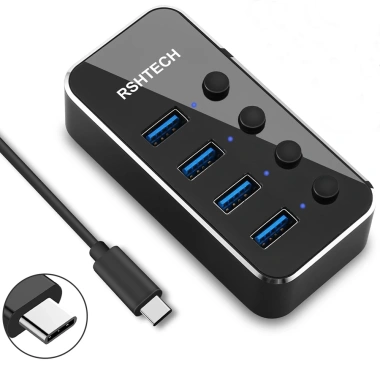 RSHTECH R516 Hub USB-C 4 Cổng sang USB 3.0 Nhôm Nhỏ Gọn kèm Bộ Chuyển Đổi 5V AC Giá ưu đãi 308.000₫ 10