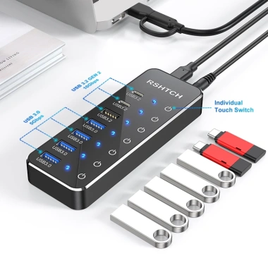 RSHTECH ST07C Hub USB 7 trong 1 3.2A Type C cho MacBook 2 Cổng USB Giá ưu đãi 594.000 3 RSHTECH ST07C Hub USB 7 trong 1 3.2A Type C cho MacBook 2 Cổng USB Giá ưu đãi 594.000 3