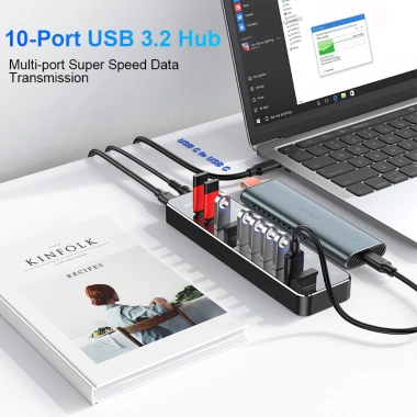 Rshtech USB C Hub Splitter công tắc cảm ứng 7 USB A 3.0 + 2 USB C 10Gbps cho MacBook giá 847.000 VND 4
