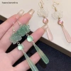 Ru Đơn Giản Sen Mặt Dây Chuyền Tai Móc Handmade - Phong Cách Cổ Đại Trung Quốc Thanh Lịch 7