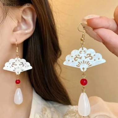 Ru Đơn Giản Sen Mặt Dây Chuyền Tai Móc Handmade - Phong Cách Cổ Đại Trung Quốc Thanh Lịch 10 Ru Đơn Giản Sen Mặt Dây Chuyền Tai Móc Handmade - Phong Cách Cổ Đại Trung Quốc Thanh Lịch 10
