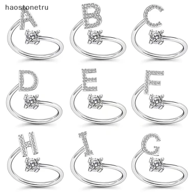 Ru Nhẫn Hở 26 Chữ Cái Đính Đá Lấp Lánh Điều Chỉnh Đa Năng Cho Nữ Giá 40.150₫