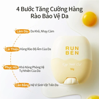 RUNBEN Dầu Lòng Đỏ Trứng 18g Kem Dưỡng ẩm An Toàn Không Độc Hại cho Trẻ Em