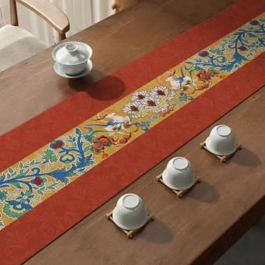 Runner Bàn Vải Lanh Cotton Thái Lan 2.026 - Phong Cách Tết Nguyên Đán, Tiệc Cưới, Nhà Bếp, Cà Phê - Giá 118.800 VND