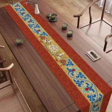 Runner Bàn Vải Lanh Cotton Thái Lan 2.026 - Phong Cách Tết Nguyên Đán, Tiệc Cưới, Nhà Bếp, Cà Phê - Giá 118.800 VND