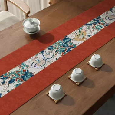 Runner Bàn Vải Lanh Cotton Thái Lan 2.026 - Phong Cách Tết Nguyên Đán, Tiệc Cưới, Nhà Bếp, Cà Phê - Giá 118.800 VND