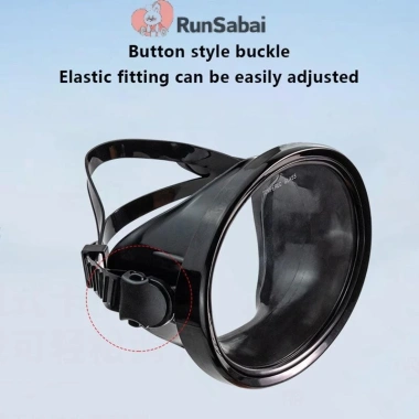 RunSabai Mặt nạ lặn ống thở bầu dục – Kính cường lực rộng, toàn cảnh cho người lớn