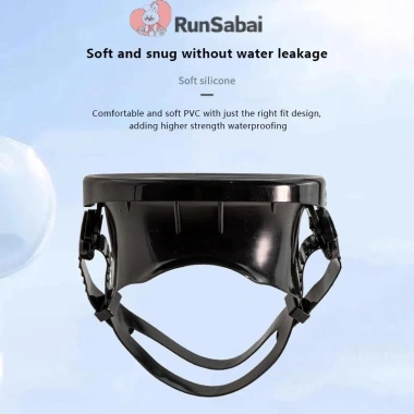 RunSabai Mặt nạ lặn ống thở bầu dục – Kính cường lực rộng, toàn cảnh cho người lớn