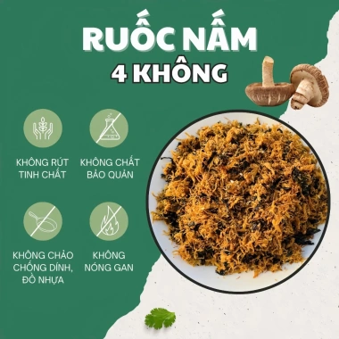 Ruốc nấm chay 500g - Chà bông nấm hương, rong biển, vừng mè rang, Bếp Bà Phương 42.000 VND