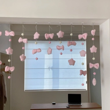 Ruomu Giá Trị Cao Nữ Treo Rèm Hành Tinh Hồng Trang Trí Tường Không Đục Lỗ Dễ Thương Trang Trí Trái Tim