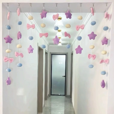 Ruomu Giá Trị Cao Nữ Treo Rèm Hành Tinh Hồng Trang Trí Tường Không Đục Lỗ Dễ Thương Trang Trí Trái Tim