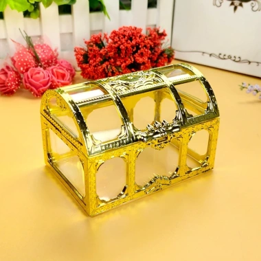 Rương Vàng Đựng Socola Tết - Hộp Quà Tặng Trang Trí Bánh Kem, Thần Tài, Giá 10.450 VND 2