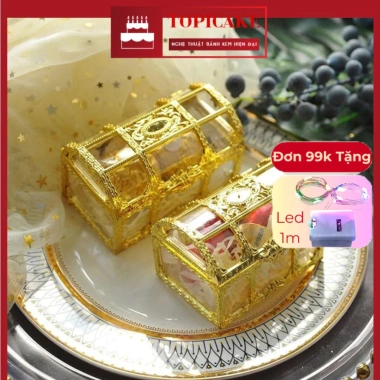 Rương Vàng Trang Trí Hộp Quà Tặng Đựng Kẹo, Trang Trí Bánh Kem, Giá 11.000 VNĐ