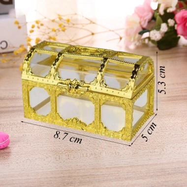 Rương Vàng Trang Trí Hộp Quà Tặng Đựng Kẹo, Trang Trí Bánh Kem, Giá 11.000 VNĐ
