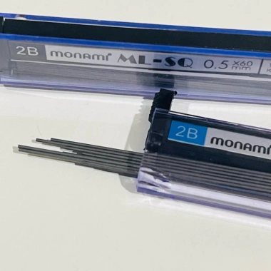 Ruột bút chì bấm Monami 0.5mm 0.7mm 2B - Độ bền cao, viết mượt, giá chỉ 10.000đ