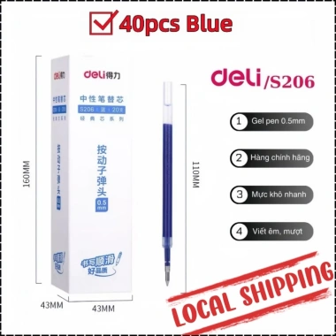 Ruột bút gel Deli 0.5mm cho bút bi nước A575 – lâu hết mực, không gai, ngòi trơn tru, giảm giá 22%