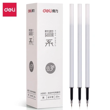 Ruột bút gel Deli A880 ngòi 0,38mm mực đen viết trơn êm nhanh, khô - Giá ưu đãi 98.999₫ (Hàng Chính Hãng)