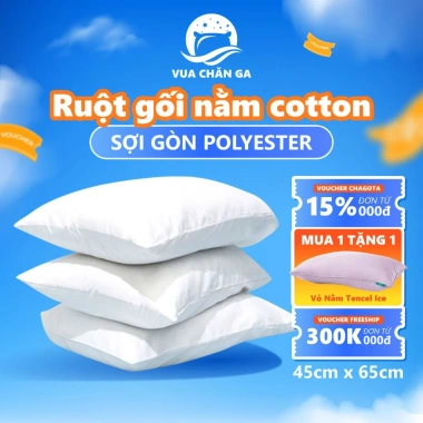 Ruột Gối Chagota Bedding 45x65cm Sợi Gòn Polyester Mềm Mịn Đàn Hồi Tốt Không Xẹp Lún Giá 179.000₫