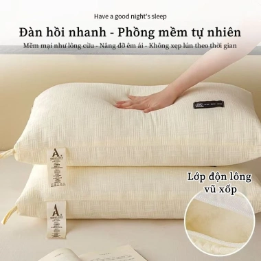 Ruột gối chần xoắn lúa mạch kháng khuẩn, chống xẹp lún, cỡ tiêu chuẩn 48x74 - 59.000₫ 3