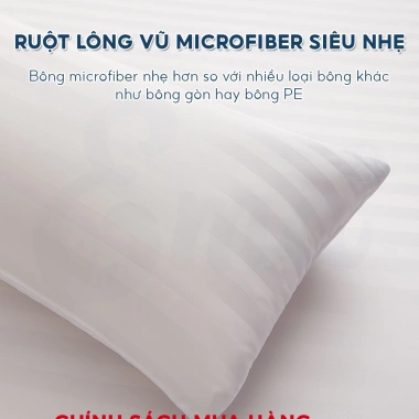 Ruột gối lông vũ nhân tạo Microfiber EMA 45x65cm - Khách sạn 5 sao, giảm giá 222k