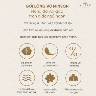 Ruột Gối Lông Vũ Tự Nhiên MP10G – Êm Ái, Thông Thoáng, Dễ Chịu, Giữ Độ Êm Mềm Lâu Dài – Giá 530k