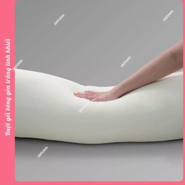 Ruột gối ôm 35x100cm JAFUMA bông gòn trắng êm ái, khóa kéo - Giá 119.000₫