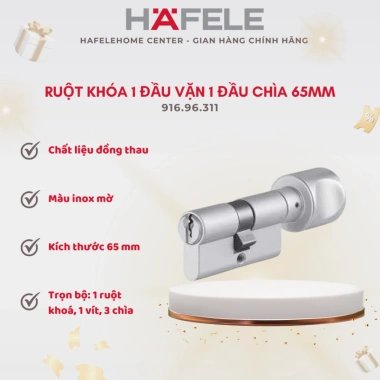 Ruột Khoá Hafele 1 Đầu Vặn 1 Đầu Chìa 65mm - Giá ưu đãi 356.070 VND
