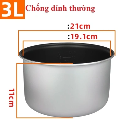 Ruột nồi áp suất Media 3L chống dính 11x21cm - Giá chỉ 255.000 dong giảm từ 331.500