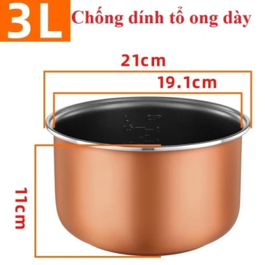 Ruột nồi áp suất Media 3L chống dính 11x21cm - Giá chỉ 255.000 dong giảm từ 331.500