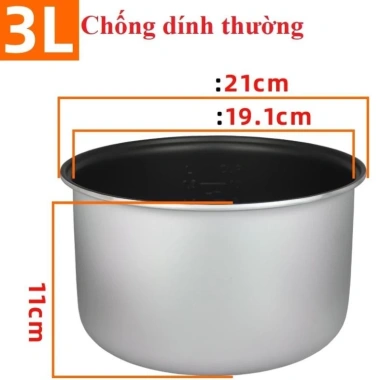 Ruột nồi áp suất Media 3L chống dính 11x21cm - Giá chỉ 255.000 dong giảm từ 331.500