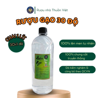 Rượu gạo 30 độ Thuần Việt chưng cất truyền thống chai 1L và bình 5L giảm giá 35.000₫