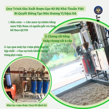 Rượu gạo 40 độ Thuần Việt - Chưng cất truyền thống, chai 1L, bình 5L, chỉ 45.000