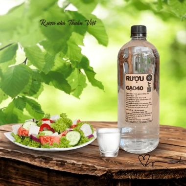 Rượu gạo 40 độ Thuần Việt - Chưng cất truyền thống, chai 1L, bình 5L, chỉ 45.000