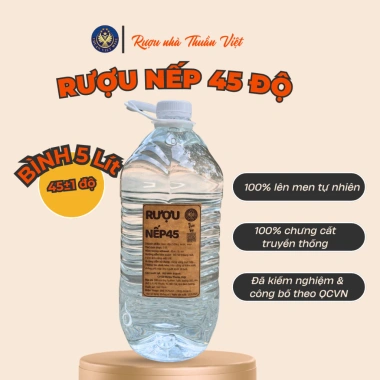 Rượu gạo nếp Thuần Việt 30-45 độ chưng cất truyền thống, bình 4.6-5L, giảm giá 148.500₫ 2