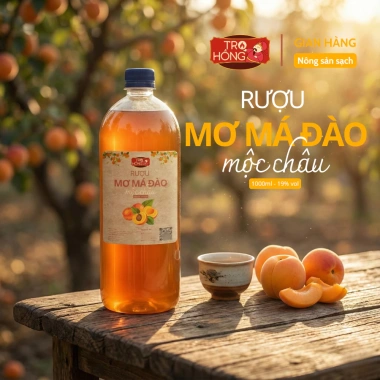 Rượu mơ má đào 1.000ml - Trái cây lên men, nhãn mới, Nhà Tro Hồng, giá 120k 3