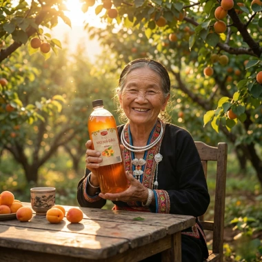 Rượu mơ má đào 1.000ml - Trái cây lên men, nhãn mới, Nhà Tro Hồng, giá 120k 4