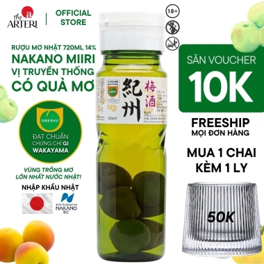 Rượu Mơ Nakano Umeshu 14% 720ml Nhật Bản – còn quả mơ xanh, cocktail, chỉ 532.800₫