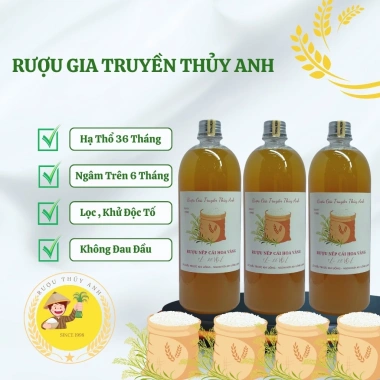 Rượu Nếp Cái Hoa Vàng Nguyên Chất 1.000ml - Đặc Sản Lên Men Tự Nhiên, Hương Vị Truyền Thống, Giá 87.800₫ 8