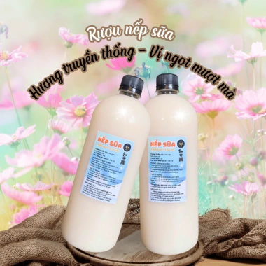 Rượu Nếp sữa 1 lít nếp đục truyền thống, mượt mà, uống êm - Giá 69.000đ