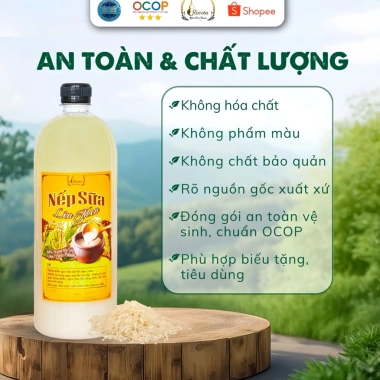 Rượu Nếp Sữa (Nếp Đục) Rucota Đào Công Thành - Đặc sản OCOP, lên men tự nhiên 1 lít, chính hãng, chỉ 99.000 VND 3
