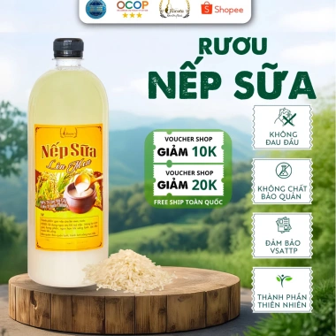 Rượu Nếp Sữa (Nếp Đục) Rucota Đào Công Thành - Đặc sản OCOP, lên men tự nhiên 1 lít, chính hãng, chỉ 99.000 VND 10