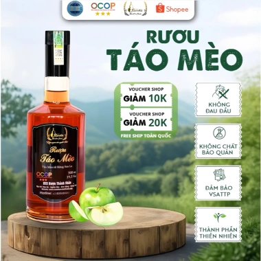 Ruou Táo Mèo Rucota Đào Công Thành 500ml - Đặc sản OCOP Lên Men Tự Nhiên, Chính hãng, Giá 119.000₫